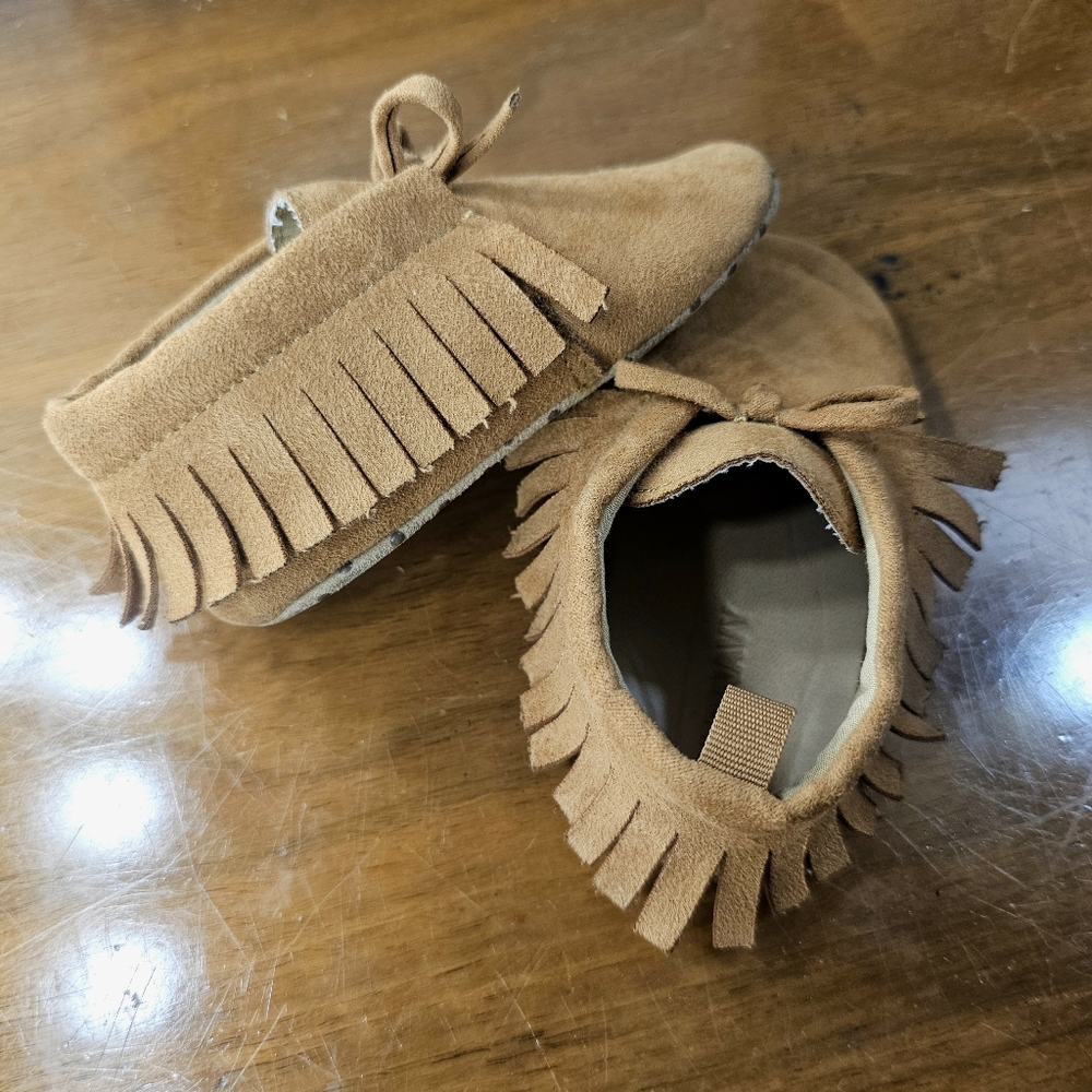 Old Navy Tan Moccasins - 18-24M